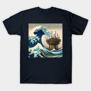 Kanagawa Offshore Platform - Oil & Gas Industry Inspired Wave Off Kanagawa T-Shirt